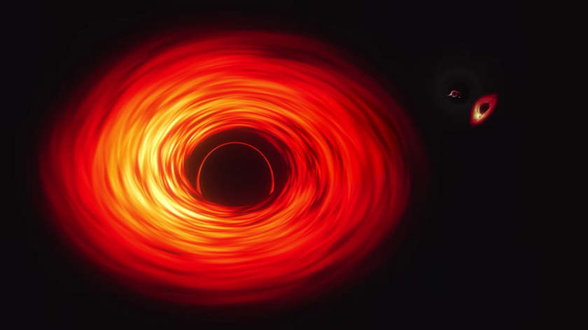 Анимация, показывающая размеры самых больших черных дыр во Вселенной