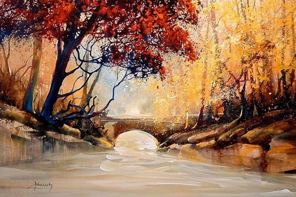 Художник Роланд Пальмаертс. Осень акварелью